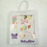 Muslin Wrap Baby Bow Pink Animals