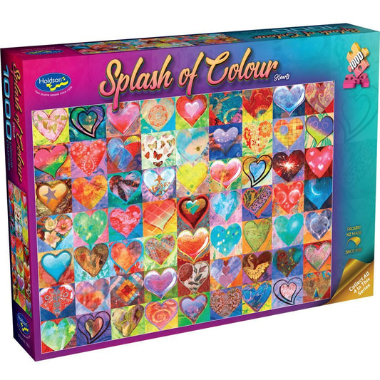 Splash of Colour 1000 Piece Jigsaw Puzzle Hearts