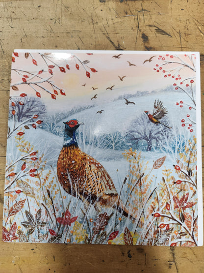 Museums & Galleries - Frosty Pheasants - Christmas Card