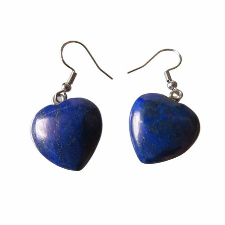 Lg Lapis Lazuli Heart Earrings