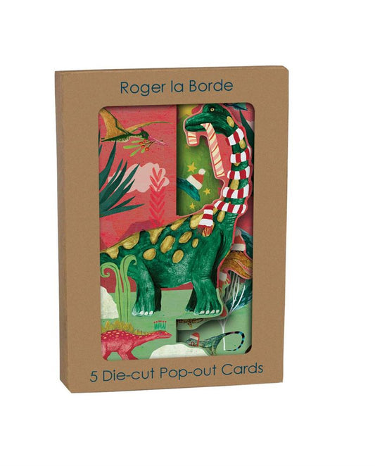 Roger La Borde - Dino Mighty 5 Pkt - Christmas Trifold Card Kraft Pack