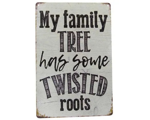 Art Tin Family Tree Sign
