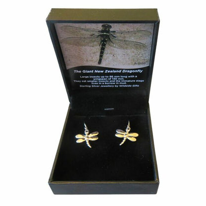 Dragonfly Drop Sterling Silver Earrings