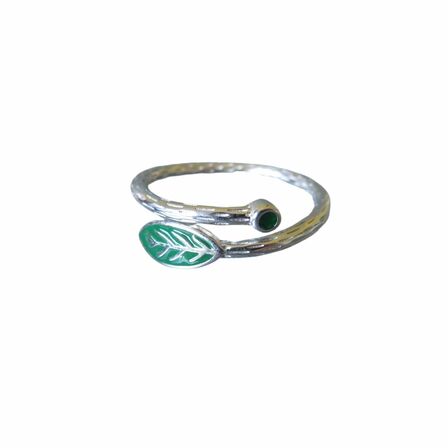 Pohutukawa Leaf Sterling Silver Adjustable Ring