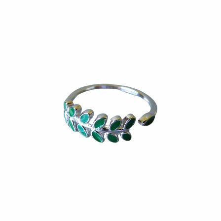 Kowhai Leaf Sterling Silver Adjustable Ring