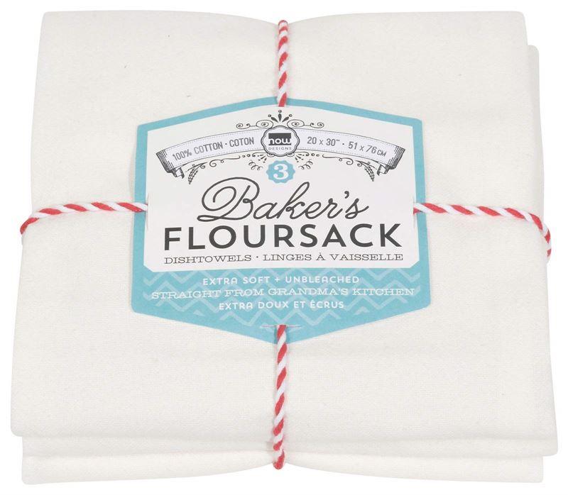 Now Designs - Natural Set of 3 - Floursack Tea Towel