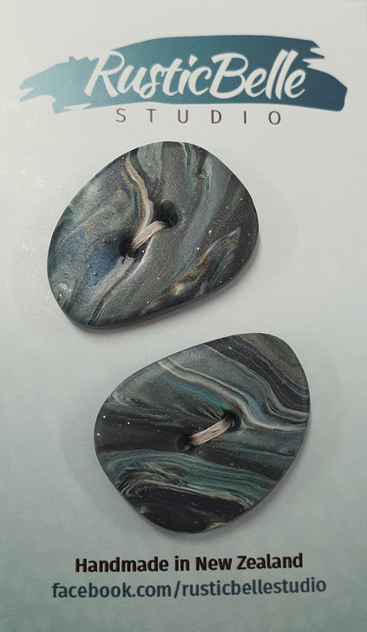 Rusticbelle Buttons - Polymer Clay Green Marble