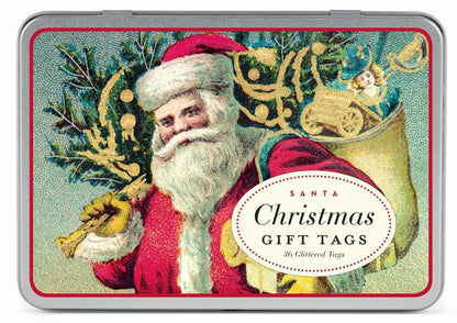 Cavallini & Co - Santa Assorted - Christmas Glitter Gift Tags