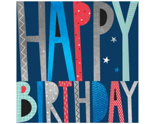 Large Letters Happy Birthday Card