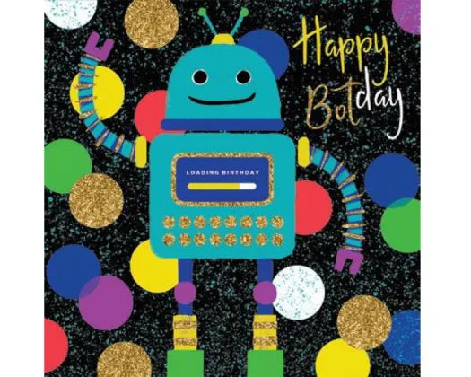 Sparkle Town Robot Birthday Card