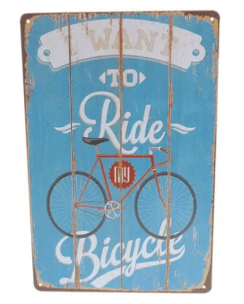 Art Tin Bicycle Sign