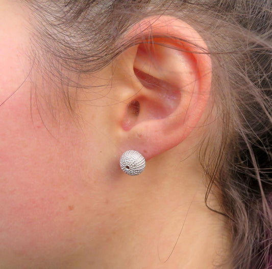 Sterling Silver Kina or Sea Urchin Stud Earrings
