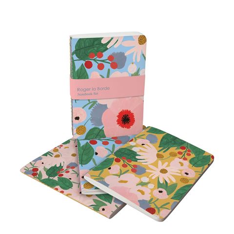 Roger La Borde -  Big Pink Flower Set of 3 A6 Notebooks