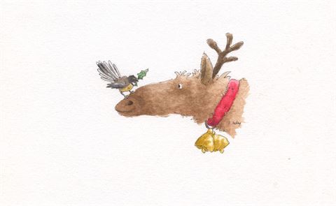 Emily Kelly - Fantail On Deer Nose - Christmas Card