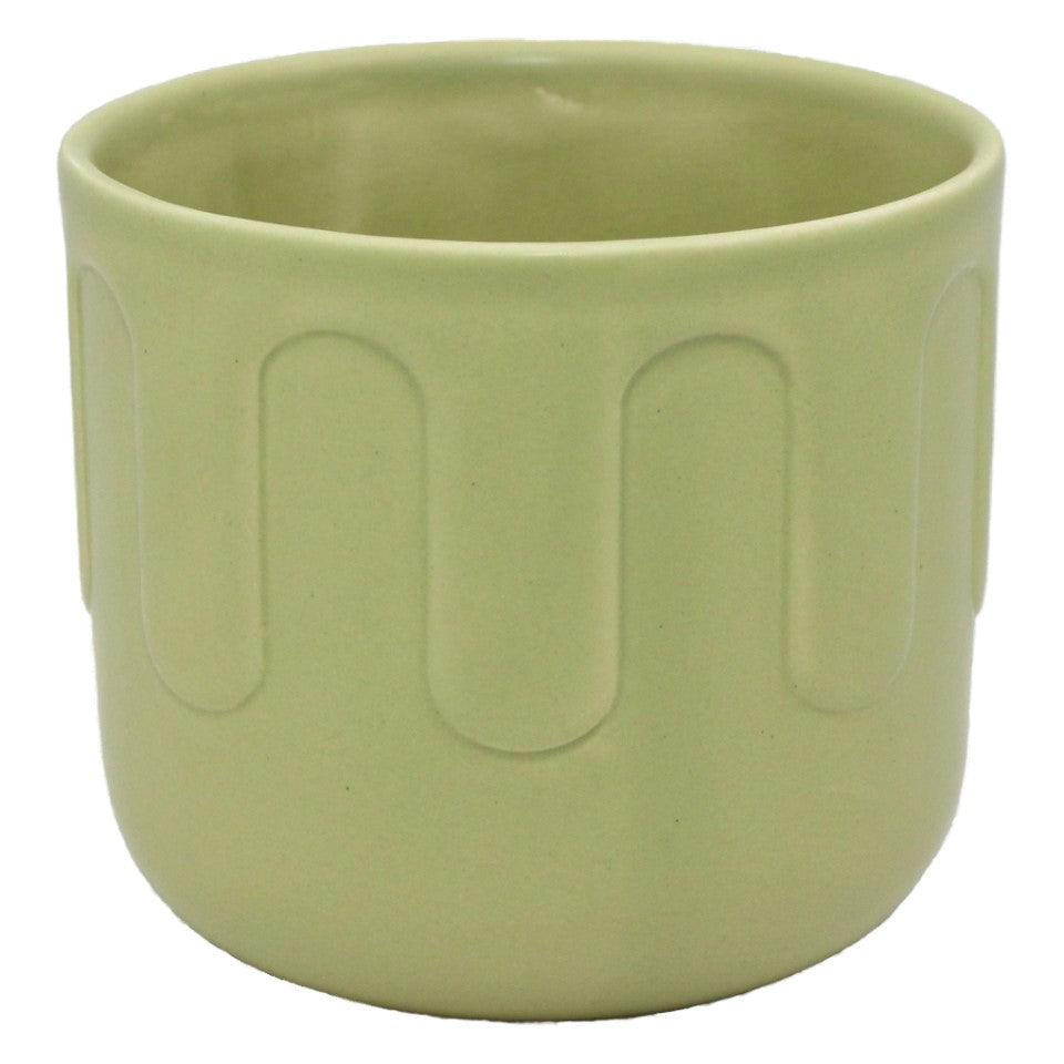 Green Drip Pattern Ceramic Pot 9cm