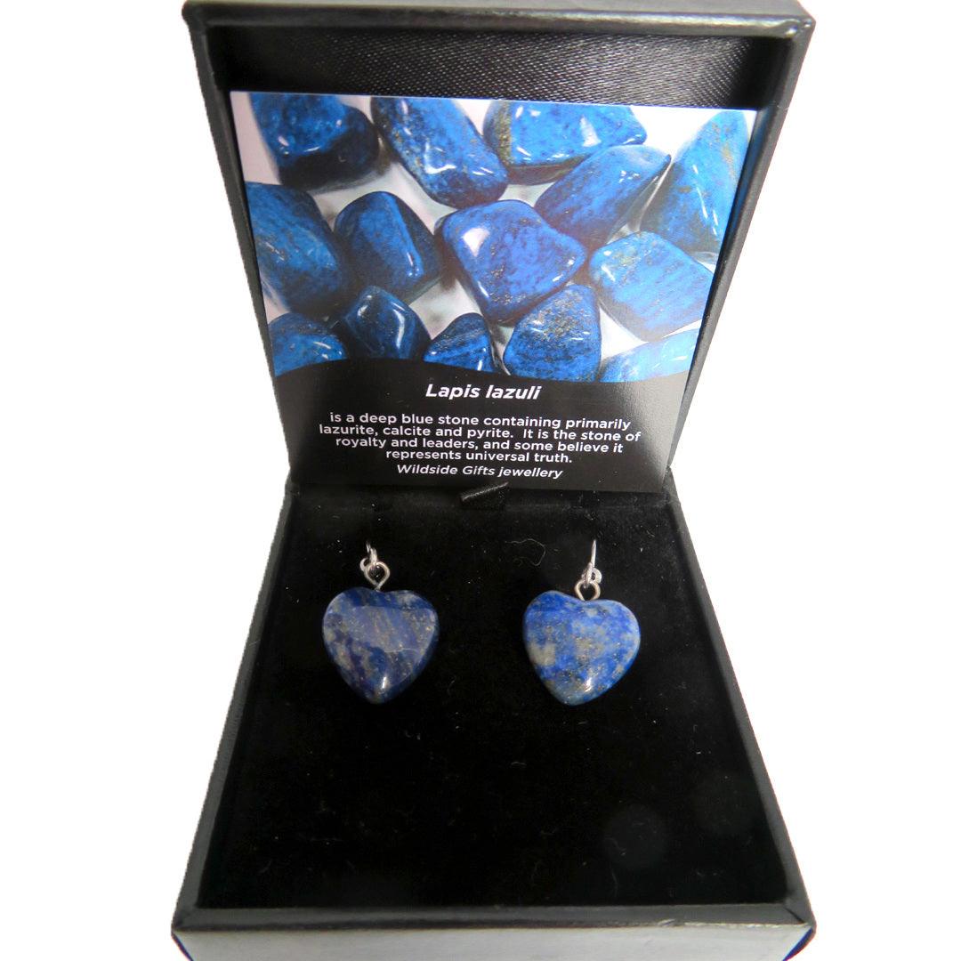 Lapis Lazuli Heart Earrings