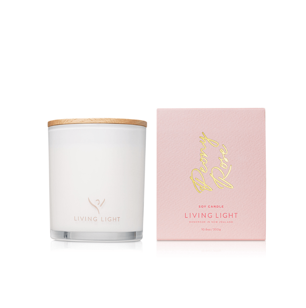 Living Light Soy Candle - Peony Rose