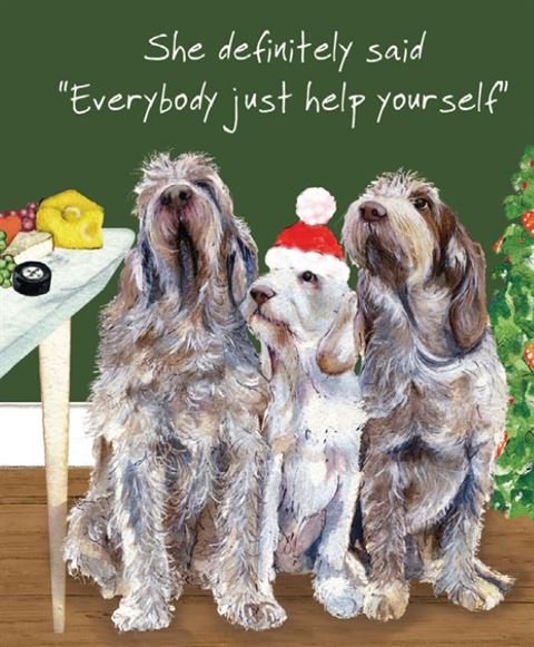 Little Dog Laughed - Spinone - Mini Xmas Card